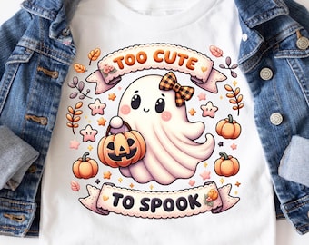 Zu süß, um Babys erstes Halloween PNG zu spuken, Retro Kürbis-Geist-Strampler-Shirt Design, Oktober Baby Bodysuit Herbst PNG für Sublimation