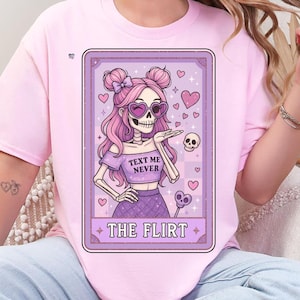 The Flirt Tarot Card PNG Pastel Goth Skeleton Clipart Sassy Skeleton Sublimation Gothic Girl Digital Art Bachelorette group shirts Design