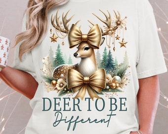Christmas girly coquette bow reindeer sweatshirt PNG sublimation trendy winter deer clipart xmas reindeer shirt winter wonderland digital