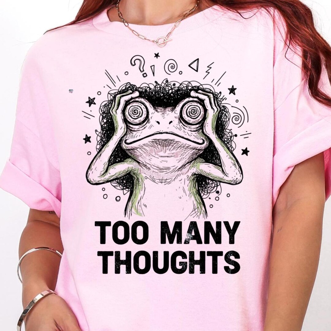 Funny Frog PNG for Shirts, Overstimulated Frog Design, Mental Health ...