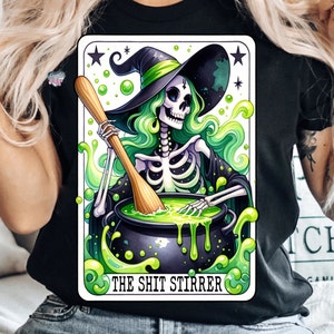 Sarcastische heks clipart tarotkaarten PNG heksenskelet horror sublimatie ontwerp sweary halloween decor tarot heksen esthetische png digitaal