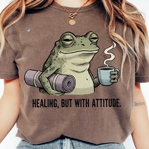 Funny Frog PNG for Shirts, Sarcastic Burnt Out Frog Design, Mental Health Humor Sublimation