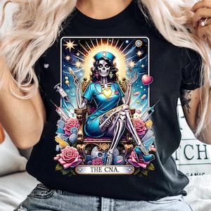 Carta del Tarot de la CNA, PNG, pin up, esqueleto de enfermera, clipart, CNA, sublimación digital, tarot de atención médica, uniformes CNA personalizados, PNG, asistente de enfermería digital