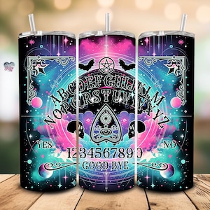 celestial ouija board 20oz skinny tumbler wrap witchy vibes tumbler spooky season halloween spirit board png occult tumbler digital download