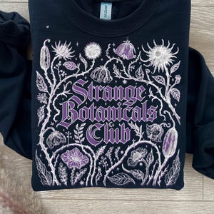 Strange Botanicals Club PNG, Dark Academia Botanical Shirt Design, Gothic Floral PNG, Witchy Garden Graphic, Vintage Engraved Flowers