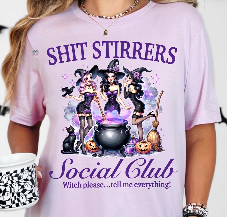 halloween witch social club PNG Salem witches coven bachelorette PNG sarcastic witchy horror clipart spooky season witchcraft digital