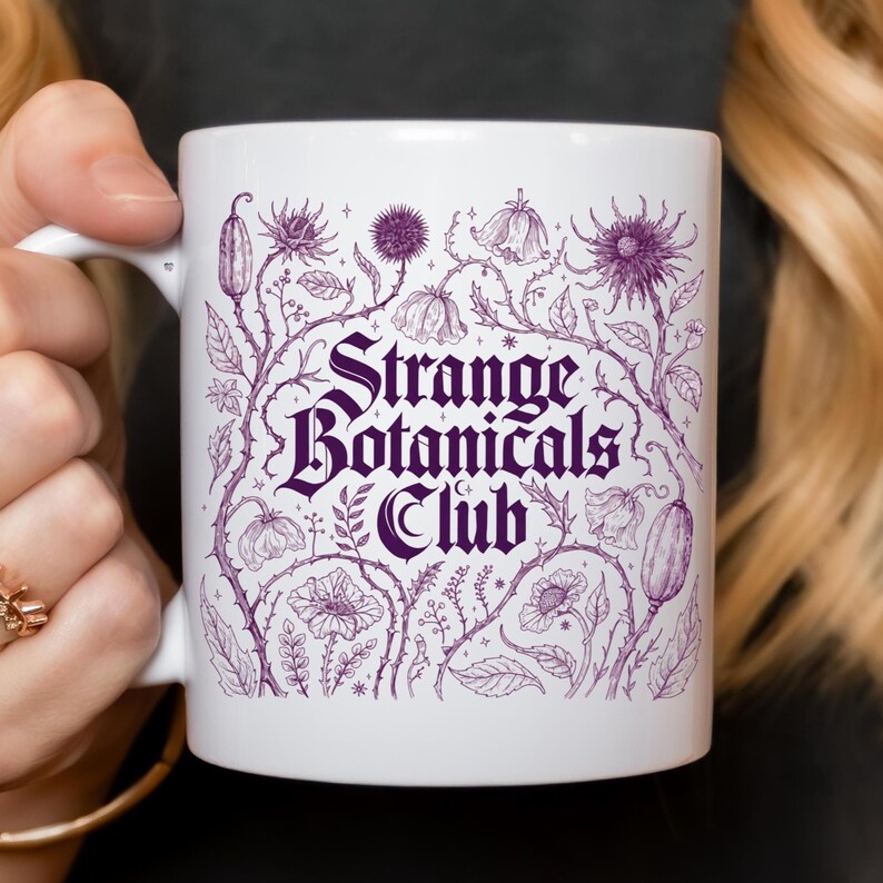 Strange Botanicals Club PNG, Dark Academia Botanical Shirt Design, Gothic Floral PNG, Witchy Garden Graphic, Vintage Engraved Flowers