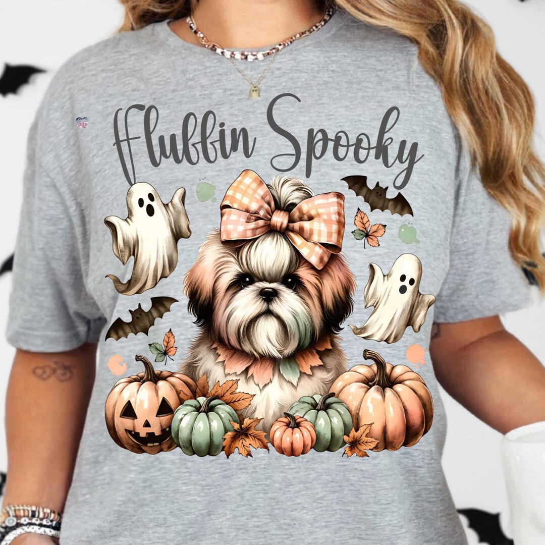 Shih Tzu Halloween PNG Clipart, Cute Vintage Dog Fall Design, Ghost ...