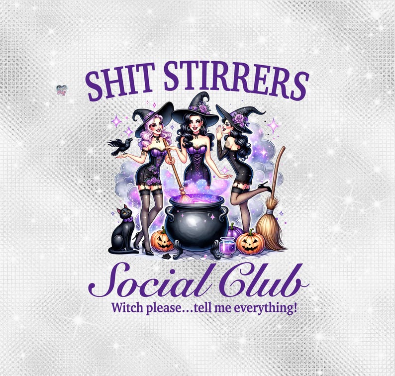 halloween witch social club PNG Salem witches coven bachelorette PNG sarcastic witchy horror CLIPART spooky season witchcraft digital image 7