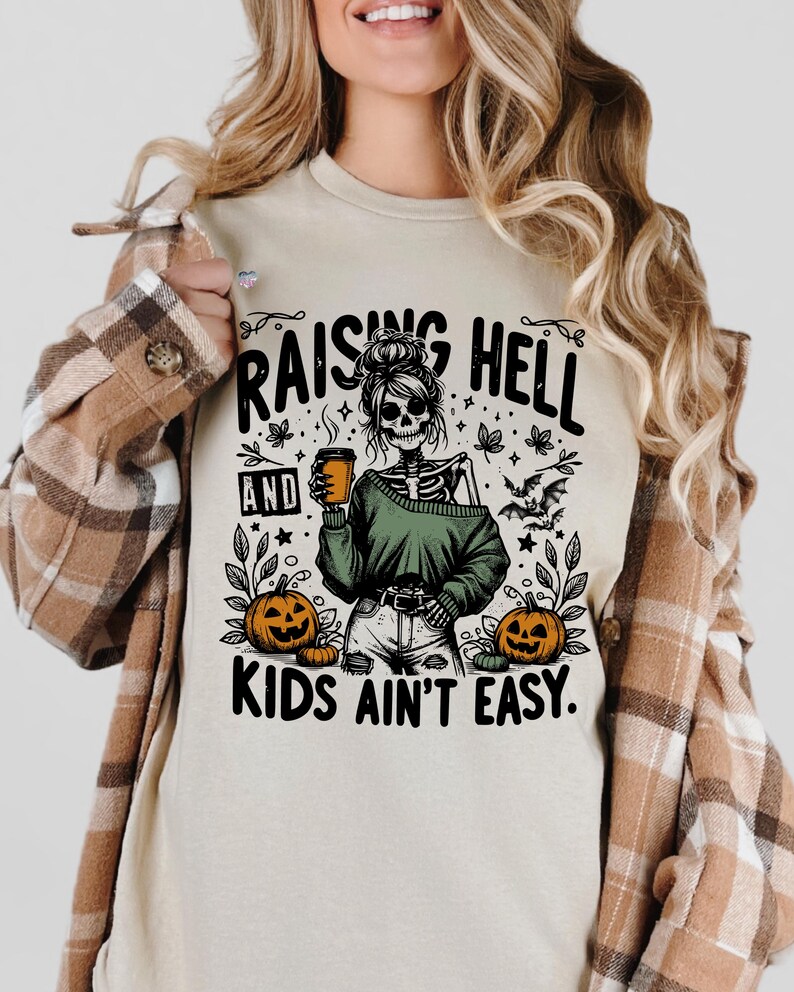 Rolig skelettmamma PNG sarkastisk höstmamma sarkastisk skelett Clipart, kaffeskelett PNG, Halloweenmammaskjorta digital nedladdning bild 6
