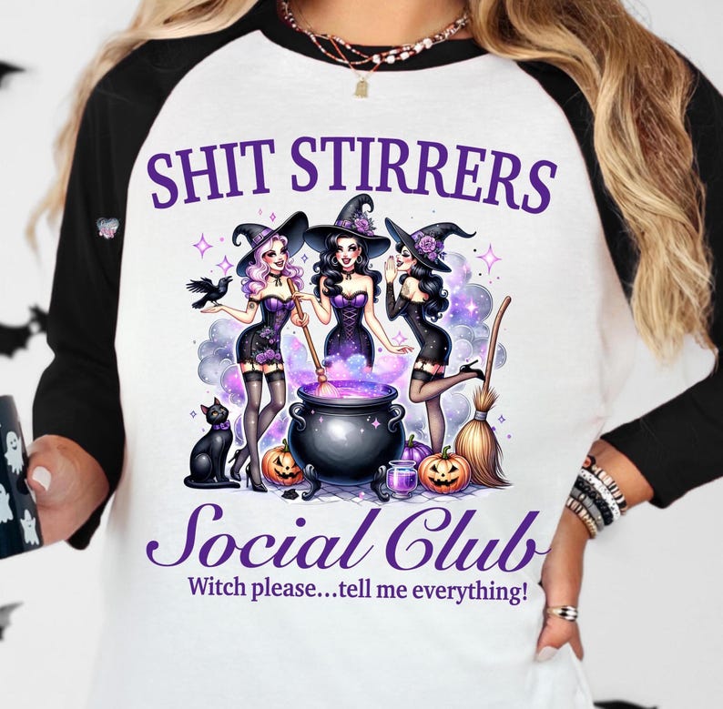 halloween witch social club PNG Salem witches coven bachelorette PNG sarcastic witchy horror clipart spooky season witchcraft digital