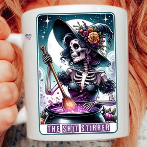 Sarcastic witch clipart tarot cards PNG witchy skeleton horror sublimation design sweary halloween decor tarot witchy aesthetic PNG digital image 7