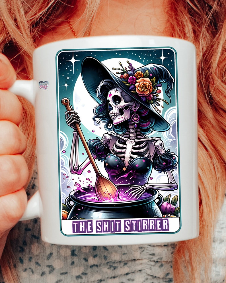 Sarcastic witch clipart tarot cards PNG witchy skeleton horror sublimation design sweary halloween decor tarot witchy aesthetic PNG digital image 7