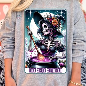 Sarcastic witch clipart tarot cards PNG witchy skeleton horror sublimation design sweary halloween decor tarot witchy aesthetic PNG digital image 8