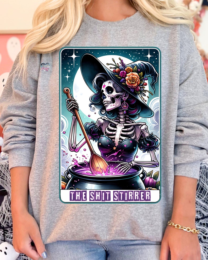 Sarcastic witch clipart tarot cards PNG witchy skeleton horror sublimation design sweary halloween decor tarot witchy aesthetic PNG digital image 8