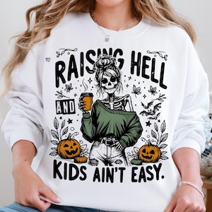 Rolig skelettmamma PNG sarkastisk höstmamma sarkastisk skelett Clipart, kaffeskelett PNG, Halloweenmammaskjorta digital nedladdning bild 5