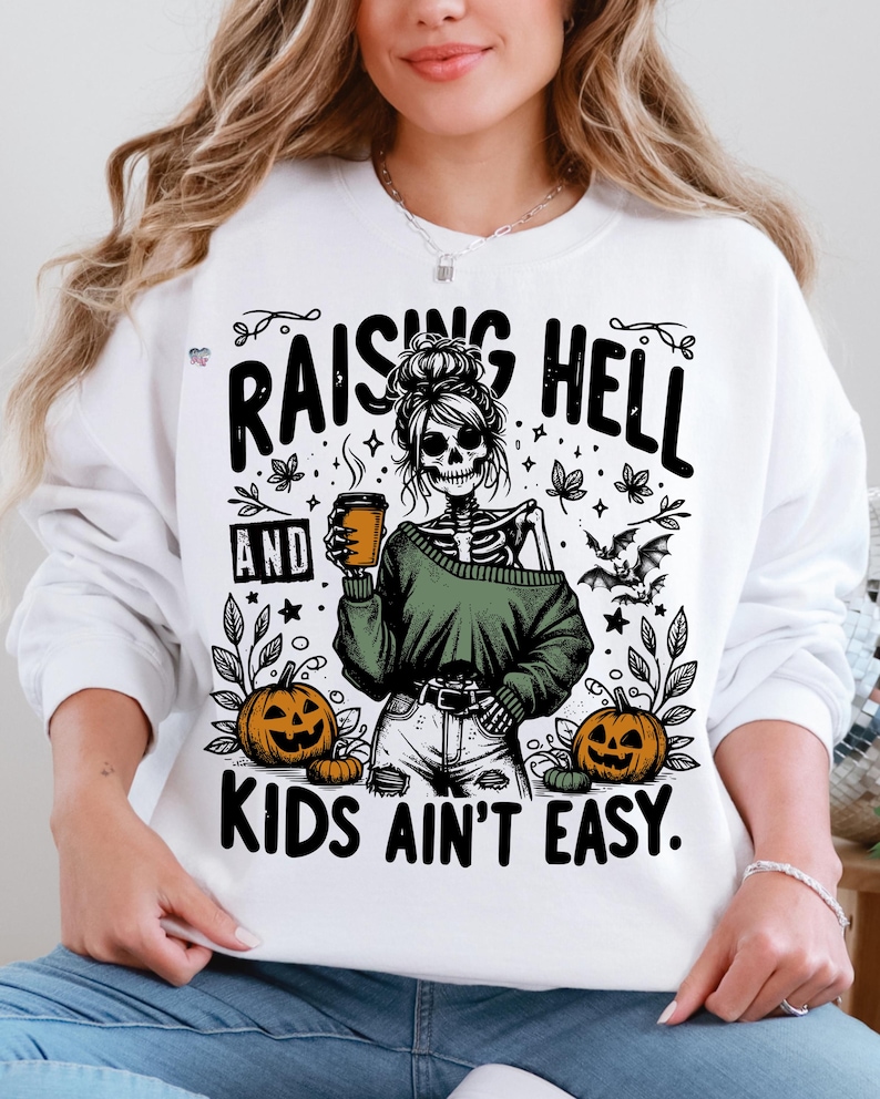 Rolig skelettmamma PNG sarkastisk höstmamma sarkastisk skelett Clipart, kaffeskelett PNG, Halloweenmammaskjorta digital nedladdning bild 5