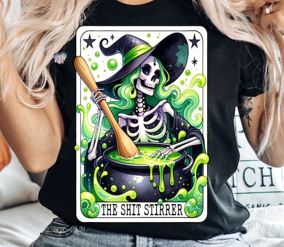 Sarcastic witch clipart tarot cards PNG witchy skeleton horror sublimation design sweary  halloween decor tarot witchy aesthetic PNG digital