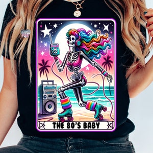 Carte de tarot bébé des années 80 PNG génération x PNG sublimation maman rétro tshirt impertinent squelette maman PNG années 1980 cartes de tarot png téléchargement numérique png