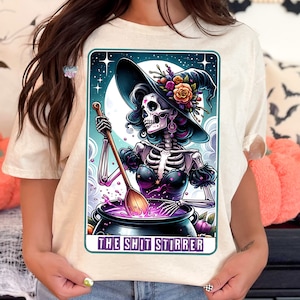 Sarcastische heks clipart tarotkaarten PNG heksenskelet horror sublimatie ontwerp sweary halloween decor tarot heksen esthetische png digitaal