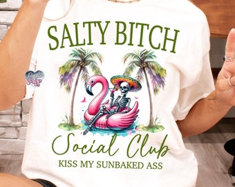 Salty bitch PNG social club PNG summer girls trip PNG beach life sublimation bachelorette png stay salty mug tote tumbler instant download