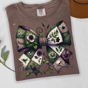Spooky Patchwork Bow PNG Bundle Gothic Halloween Shirt Clipart Set Vintage Witchy Bows Dark Academia Grunge Halloween Sublimation