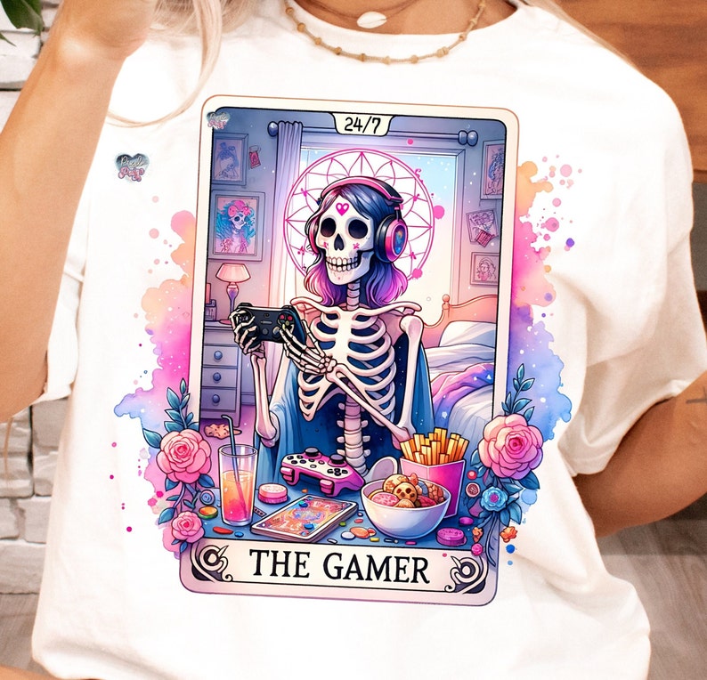 Girl gamer tarot card png