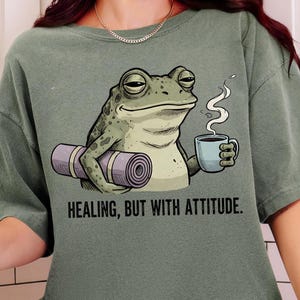 Funny Frog PNG for Shirts, Sarcastic Burnt Out Frog Design, Mental Health Humor Sublimation