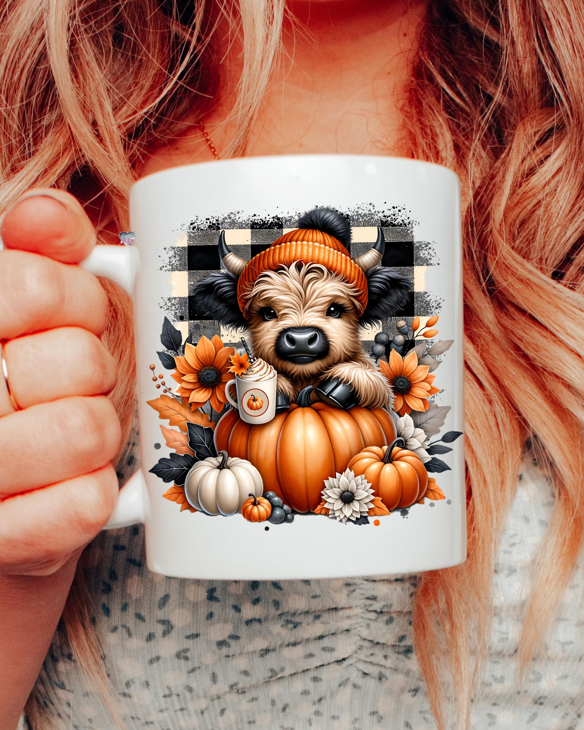 Cute Fall Highland Cow PNG Spooky Season Autumn Cow Shirt PNG Halloween ...