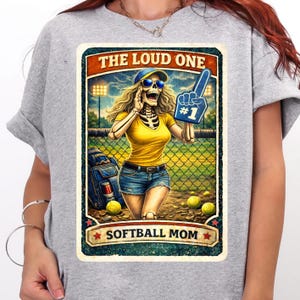 The Loud One Softball Mom PNG, Funny Skeleton Sports Mom Design, Retro Game Day Mom Shirt Graphic