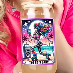 The 80s baby tarot card PNG generation x PNG mom sublimation retro sassy skeleton mama tshirt PNG 1980s png tarot cards png digital download image 3