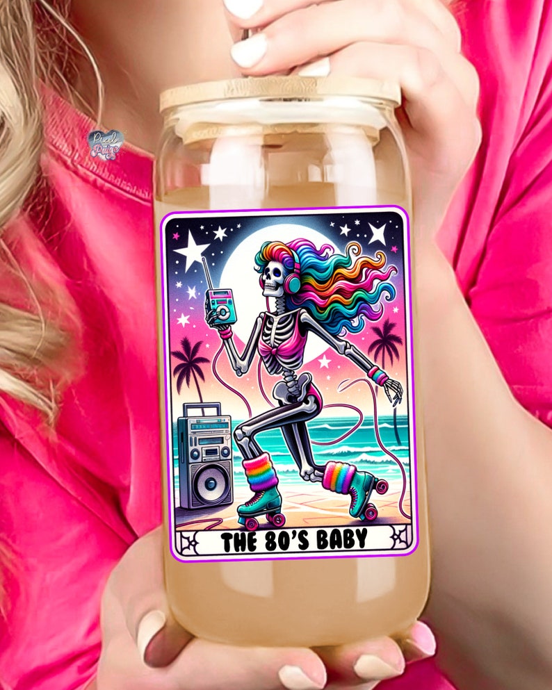 The 80s baby tarot card PNG generation x PNG mom sublimation retro sassy skeleton mama tshirt PNG 1980s png tarot cards png digital download image 3