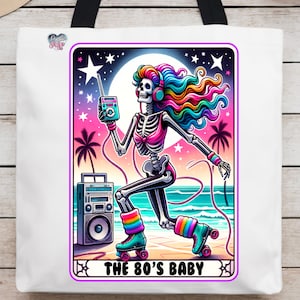 The 80s baby tarot card PNG generation x PNG mom sublimation retro sassy skeleton mama tshirt PNG 1980s png tarot cards png digital download image 4