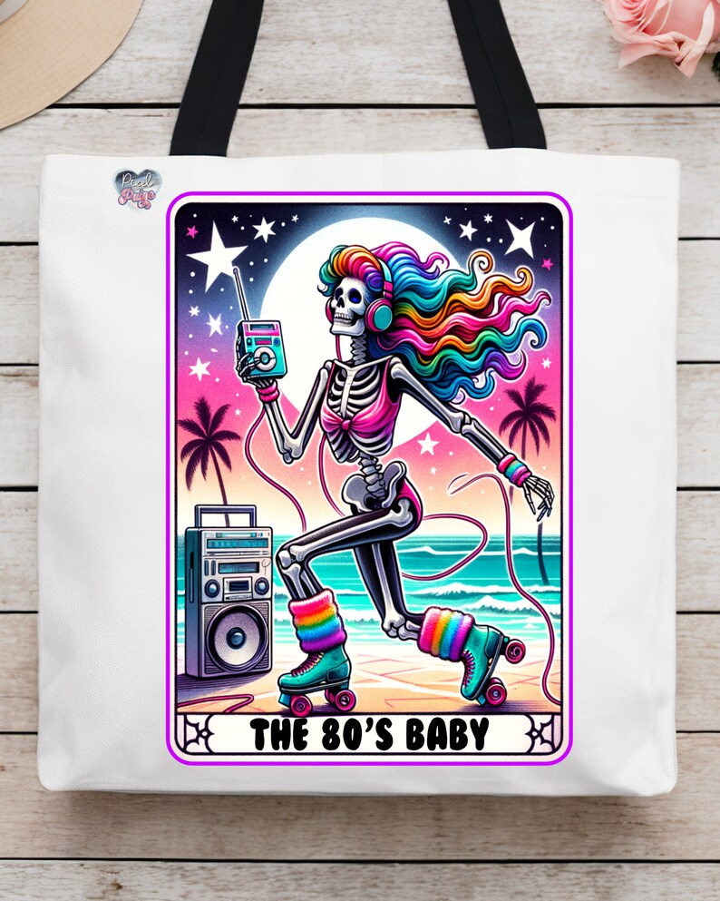 The 80s baby tarot card PNG generation x PNG mom sublimation retro sassy skeleton mama tshirt PNG 1980s png tarot cards png digital download image 4