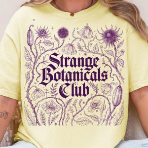 Strange Botanicals Club PNG, Dark Academia Botanical Shirt Design, Gothic Floral PNG, Witchy Garden Graphic, Vintage Engraved Flowers