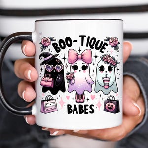 Boo-tique Babes Ghost PNG Pastel Goth Halloween Shirt PNG Cute Ghost Clipart Spooky Coquette Halloween Digital Download