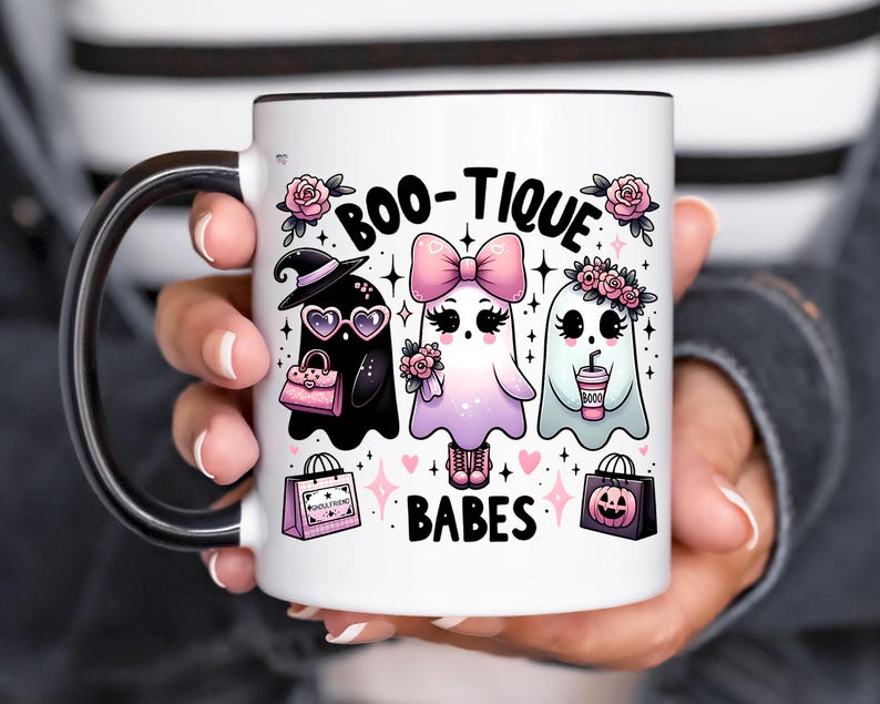 Boo-tique Babes Ghost PNG Pastel Goth Halloween Shirt PNG Cute Ghost Clipart Spooky Coquette Halloween Digital Download