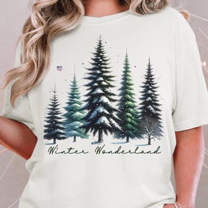 Winter wonderland Christmas trees PNG sublimation Xmas tree sweatshirt PNG snow covered fir tree shirt always cold digital