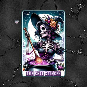 Sarcastic witch clipart tarot cards PNG witchy skeleton horror sublimation design sweary halloween decor tarot witchy aesthetic PNG digital image 6