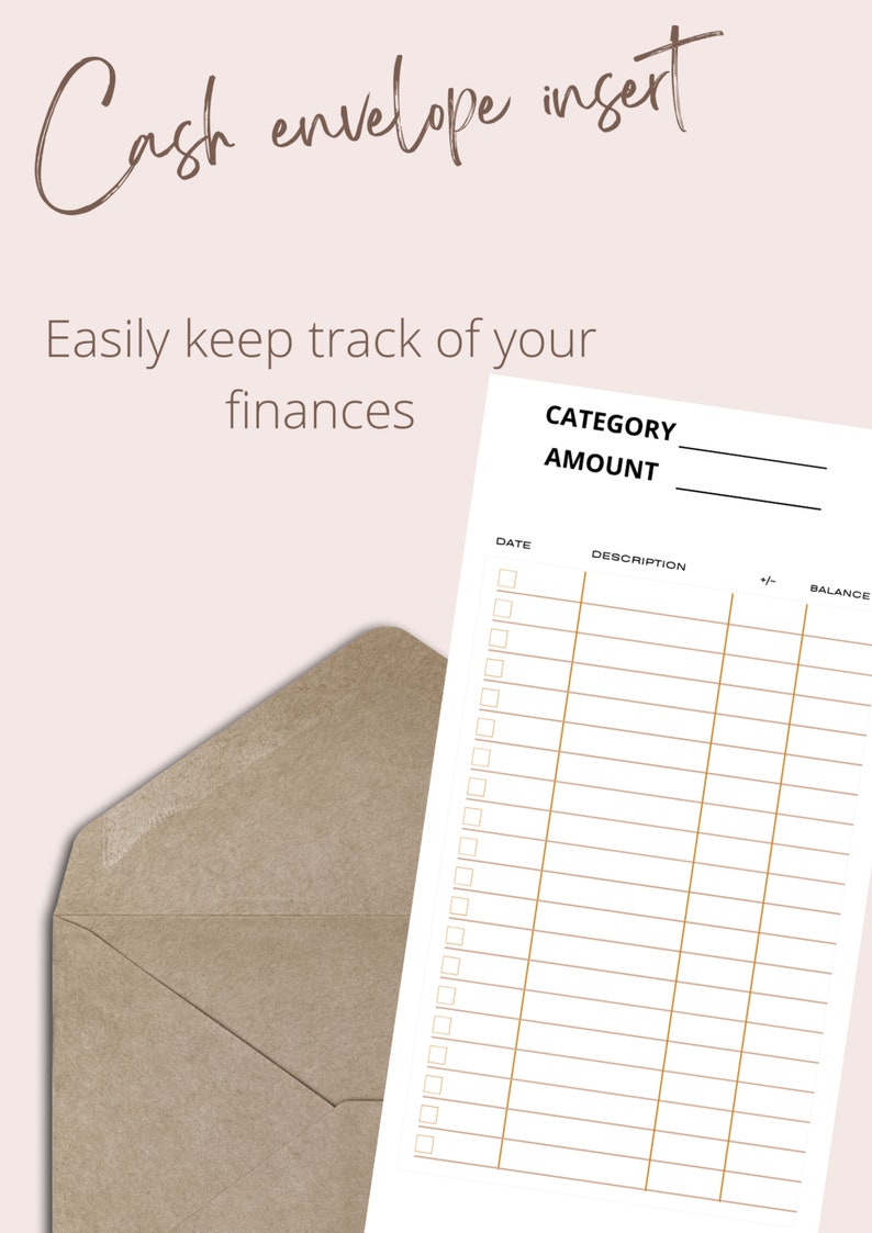 Cash Envelope System Label Insert Dave Ramsey Cash Envelope Etsy