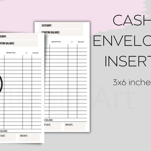 Einfache Geldumschlageinlagen, Budgetierungseinlagen, Cash-Tracker, druckbare Einlagen, Barausgaben-Log, Ausgaben-Tracker, Ausgaben-Tracker