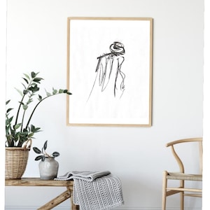 Figure art, Vintage sketch art, vintage art, vintage drawing, sketch print, abstract line art, abstract prints, minimalist wall art, neutral