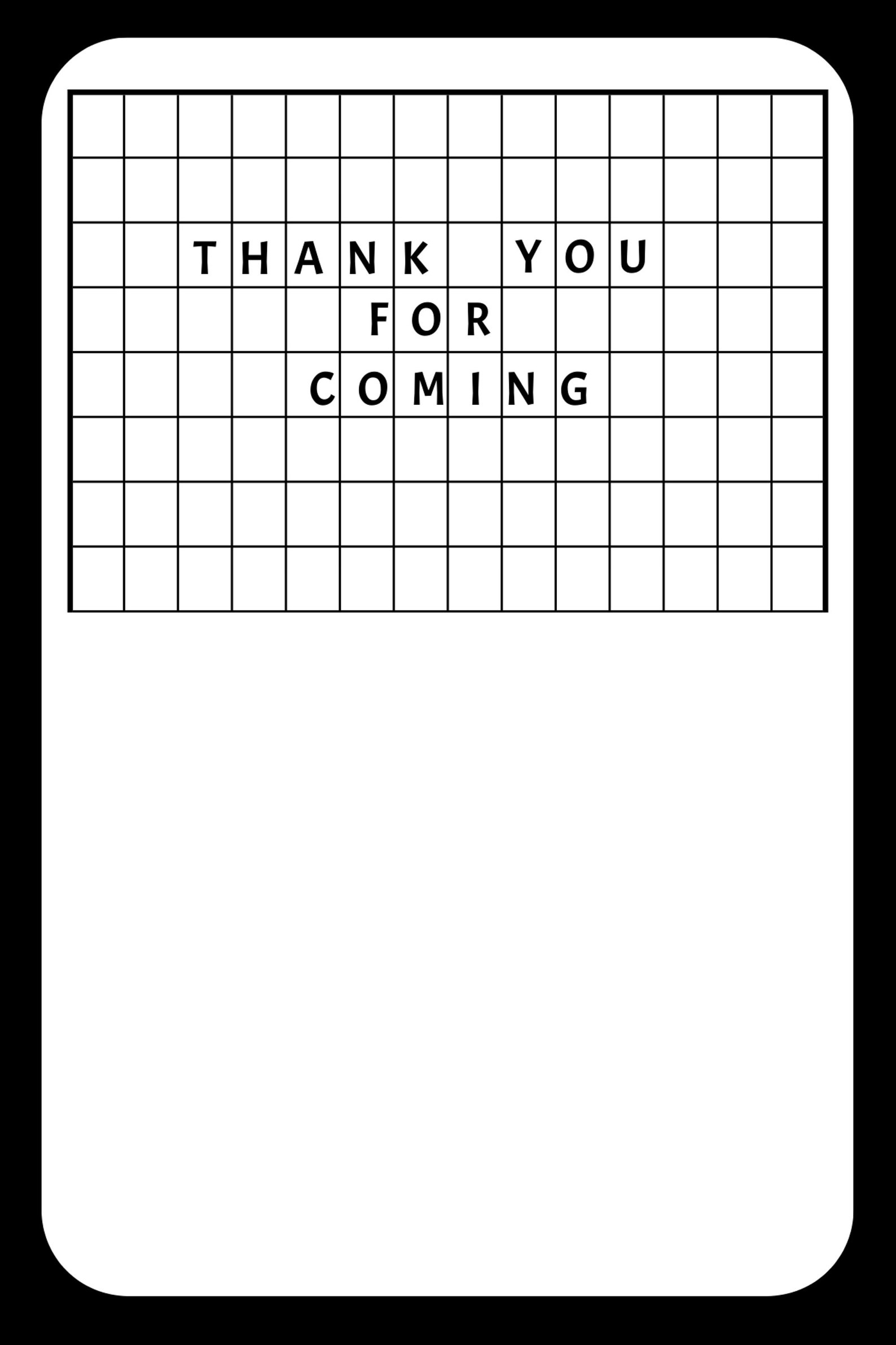 Editable Crossword Puzzle Birthday Party Invitations With Thank You
