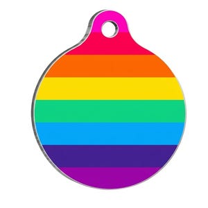 Personalisierter QR-Code Anhänger | Individuelle Hunde- & Katzenmarke | Smarte Tiermarke aus Aluminium | Pride Kollektion