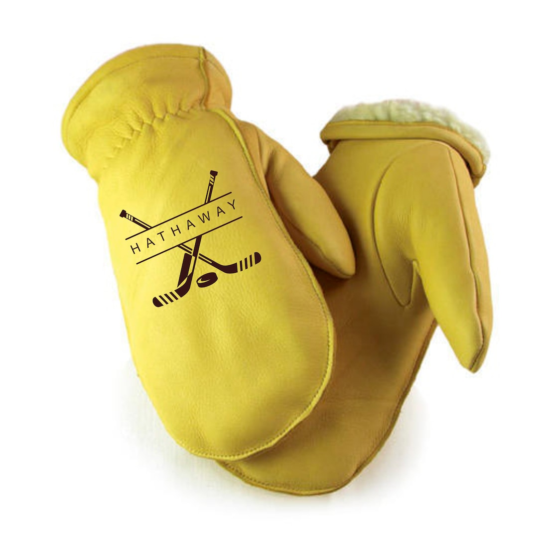 Custom Engraved Chopper Mitts,deerskin Mitts, Sherpa Lined, Hockey