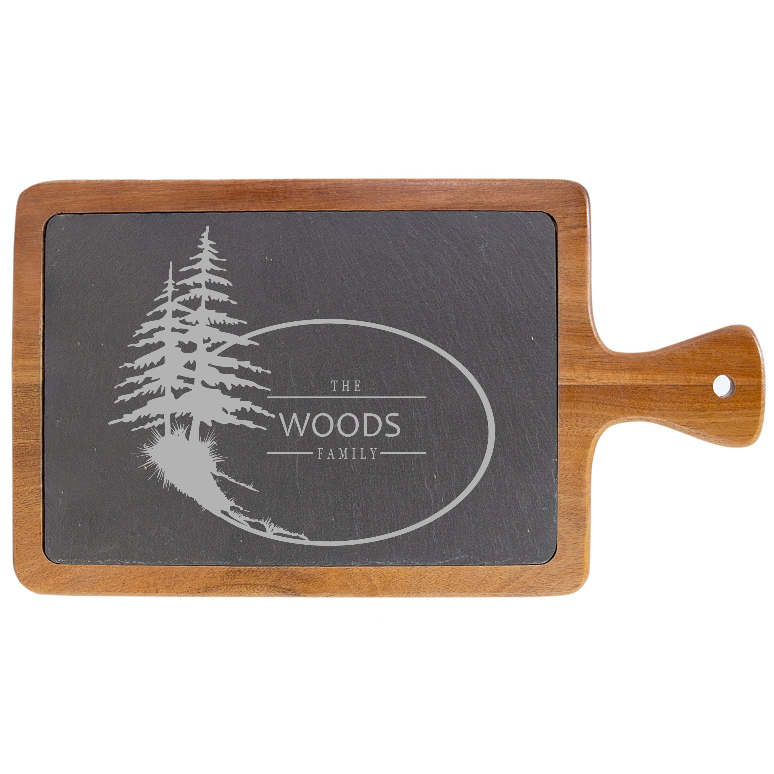 Acacia Wood Slate Charcuterie Board, Custom Engraved Cheese Tray - Etsy