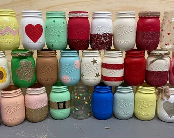 Painted Farmhouse Mason Jars