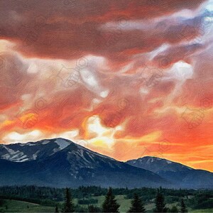 Majestic Colorado Mountain Sunset Art