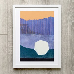 Abstract Landscape Moonrise Painting | Modern Art Print