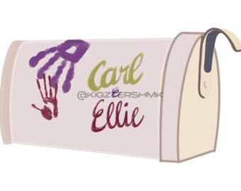 Pixar UP Carl & Ellie Mailbox Sticker/Decal (Decoration) (PDF/PNG)